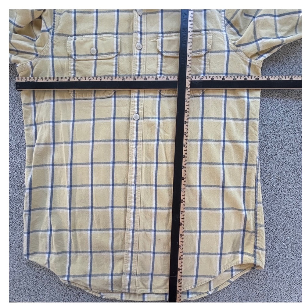 VTG Eddie Bauer Button Down Men L Tall Yellow Plaid Classic Fit Flannel Gorpcore - Picture 6 of 9